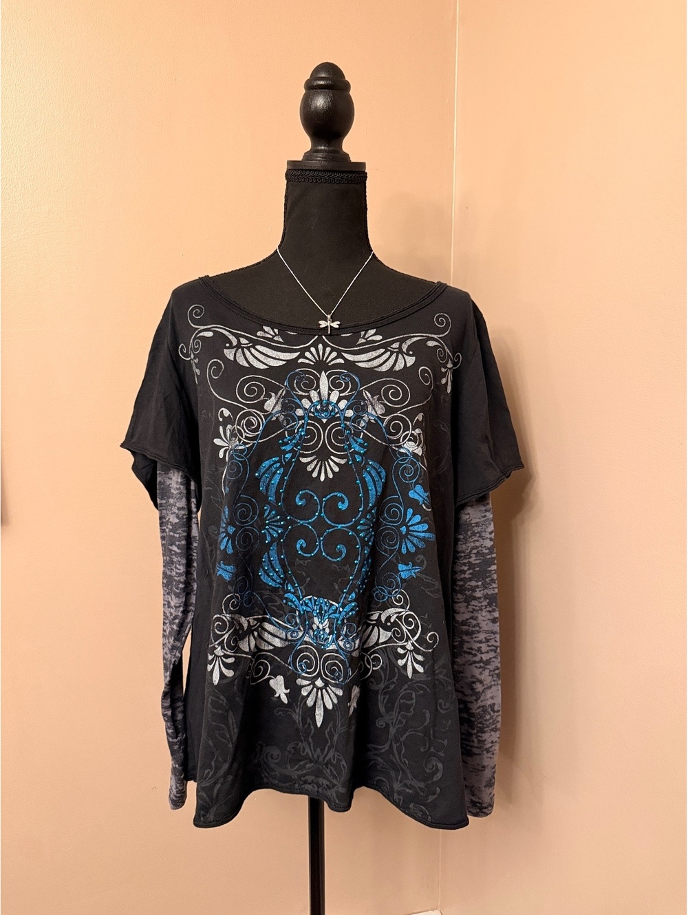 Lane Bryant Long Sleeve Layered Graphic Tee